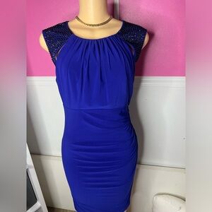 Elegant Blue Sleeveless Dress